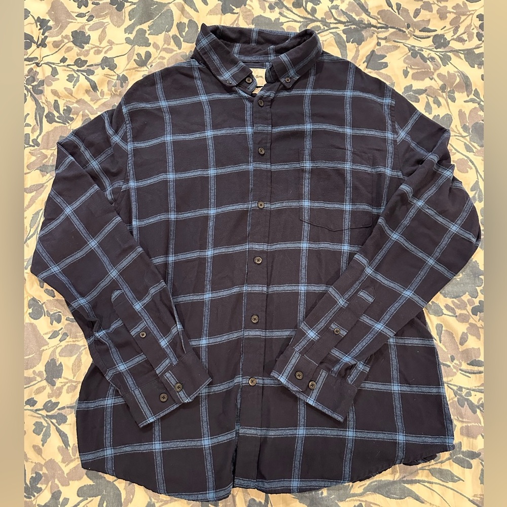 Goodfellow & Co Black and Blue Checkered Shirt